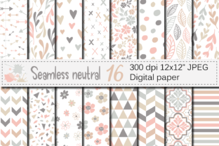 Download Seamless Neutral Digital Paper Pack - Digital paper Collection