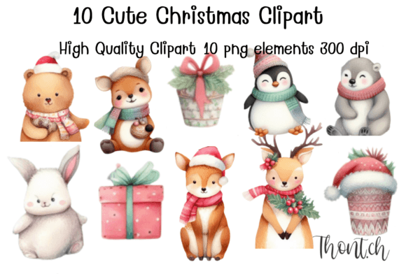 Download 10 Cute Christmas Clipart PNG Transparen - Png Collection