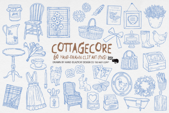 Download Cottagecore Hand-drawn PNG Bundle - Png Collection