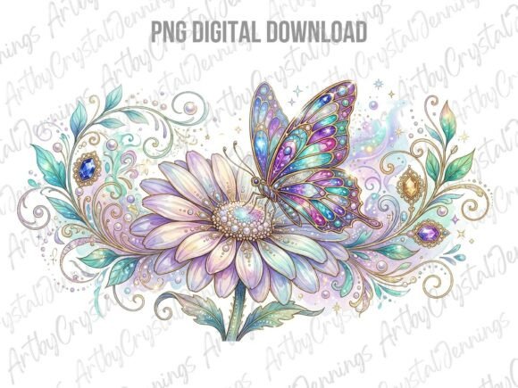 Download Magical Butterfly Flower Clipart PNG - Png Collection