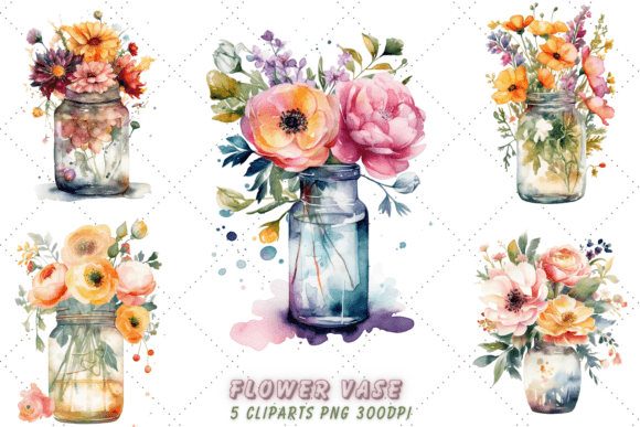 Download Watercolor Flower Vase Clipart - Flower vase clipart Collection