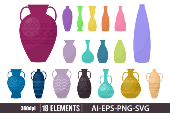 Download Flower Vase Clipart Set - Flower vase clipart Collection