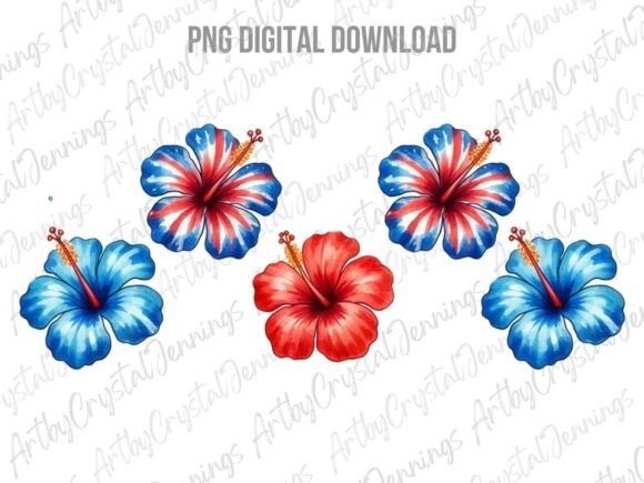 Download Patriotic Hibiscus Flower Clipart PNG - Png Collection