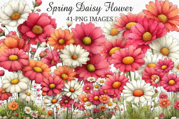 Download Spring Daisy Flower Clipart Png Bundle - Png Collection