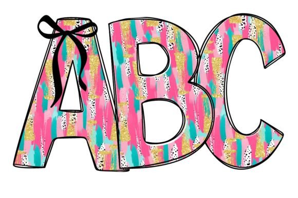 Download Brush Strokes Doodle Alphabet Set PNG - Png Collection