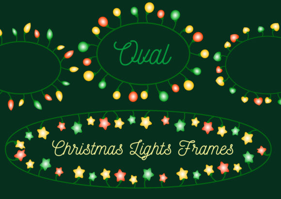 Download Oval Christmas Lights Frame PNG Border - Png Collection