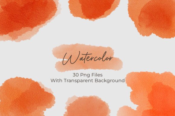 Download Orange Watercolor Stains Splashes PNG - Png Collection