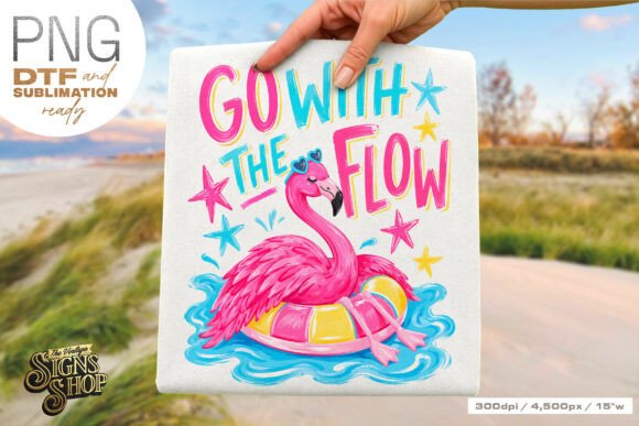 Download Go with the Flow Png, Flamingo Summer - Png Collection