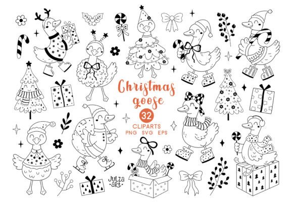 Download Silly Christmas Goose Clipart SVG PNG - Png Collection