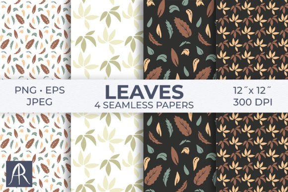 Download Simple Leaves Digital Paper Pack - Digital paper Collection