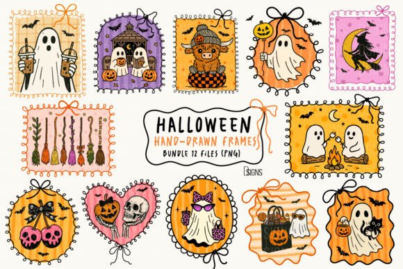 Download Halloween Hand-Drawn Frame Bundle Png - Png Collection