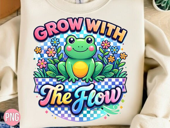Download Floral Grow with the Flow Cute Frog PNG - Png Collection