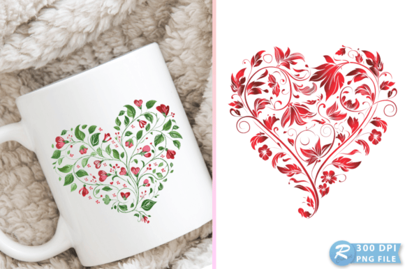 Download Valentine Floral Heart Illustration PNG - Png Collection