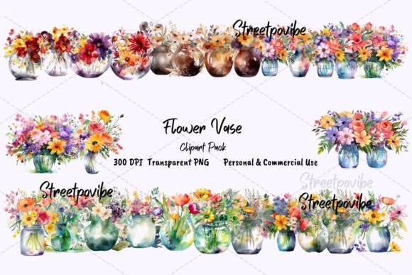 Download Foliage Flower Vase Clipart PNG Pack Art - Png Collection