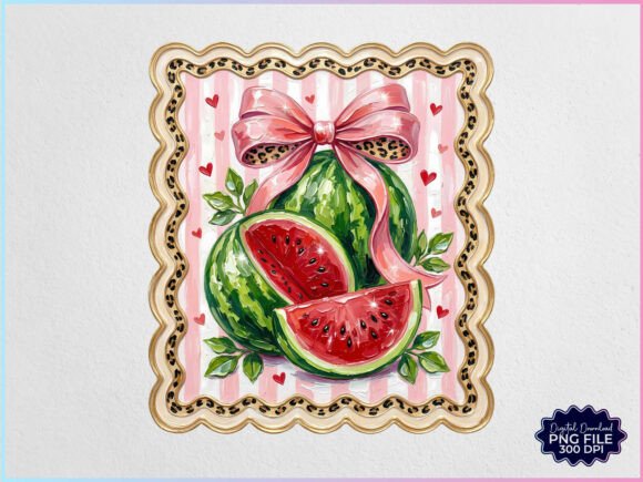 Download Hand Painted Coquette Watermelon PNG - Png Collection