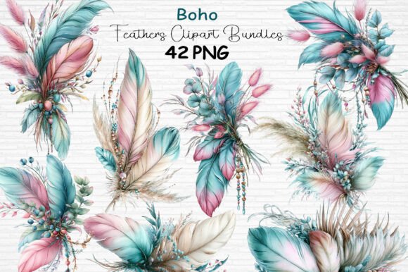 Download Boho Feathers Clipart Bundle PNG - Png Collection