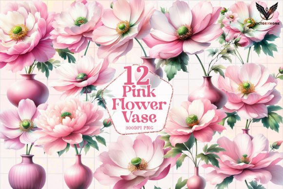 Download Pink Flower Vase Clipart PNG - Png Collection