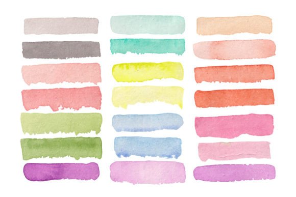Download Watercolor Multicolor Brush Strokes Set - Premium Resources