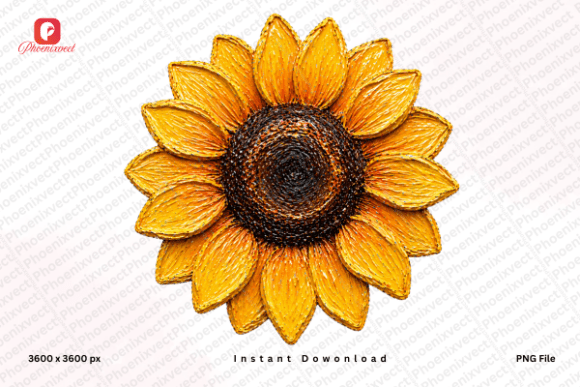 Download Hand Painted Rustic Sunflower PNG - Png Collection