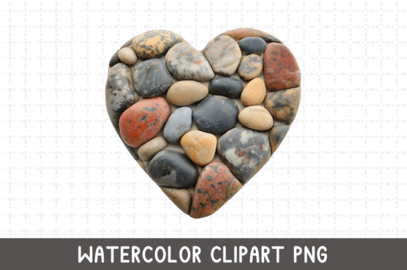 Download Pebble Shape Heart Watercolor PNG - Png Collection