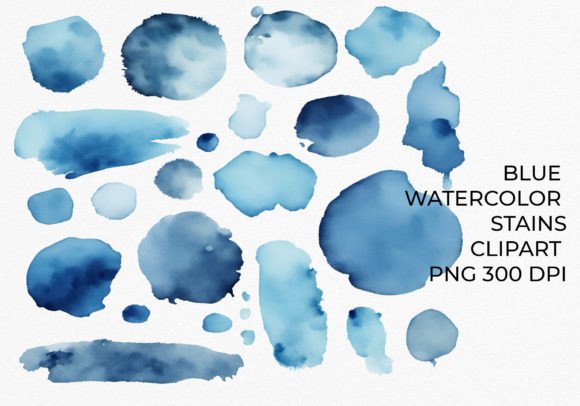 Download Blue Watercolor Stains and Splashes Png - Png Collection