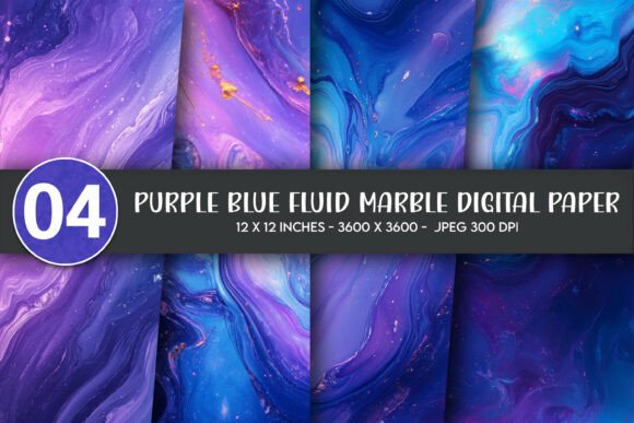 Download Purple Blue Fluid Marble Digital Paper - Digital paper Collection