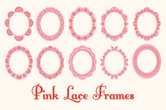 Download Pink Lace Oval Frames PNG Card Template - Png Collection